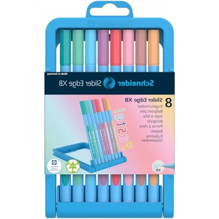 8 Adet Üç Köşeli Pastel Tükenmez Kalem Seti