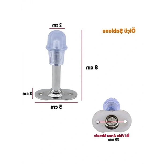 8 cm Metal Kapı Stoperi - 5 Adet, Silikonlu Duruş