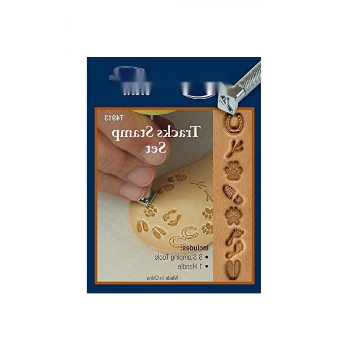 8 Damga Kafalı Deri Pul Alet Seti - Yüksek Kaliteli