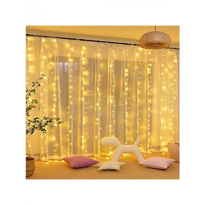 8 Fonksiyonlu 240 LED Işık ile Kalın Telli Perde Aydınlatma