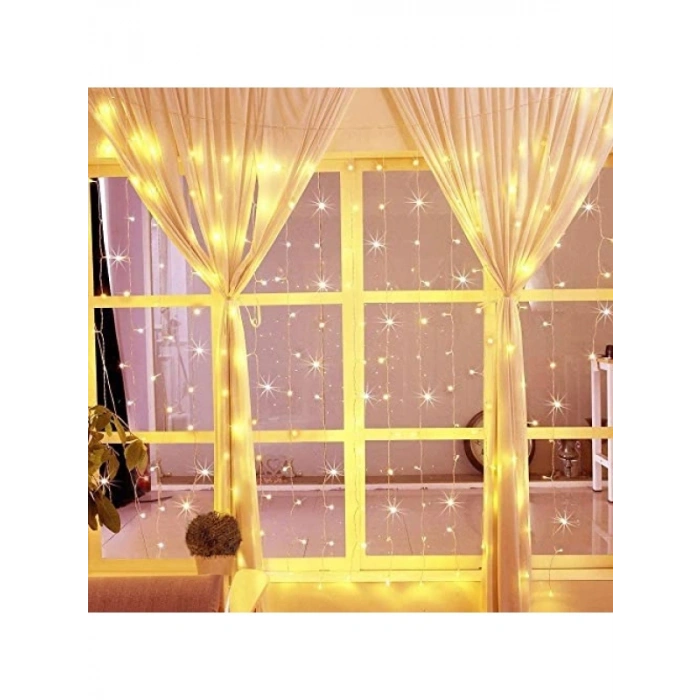 8 Fonksiyonlu 240 LED Işık ile Kalın Telli Perde Aydınlatma