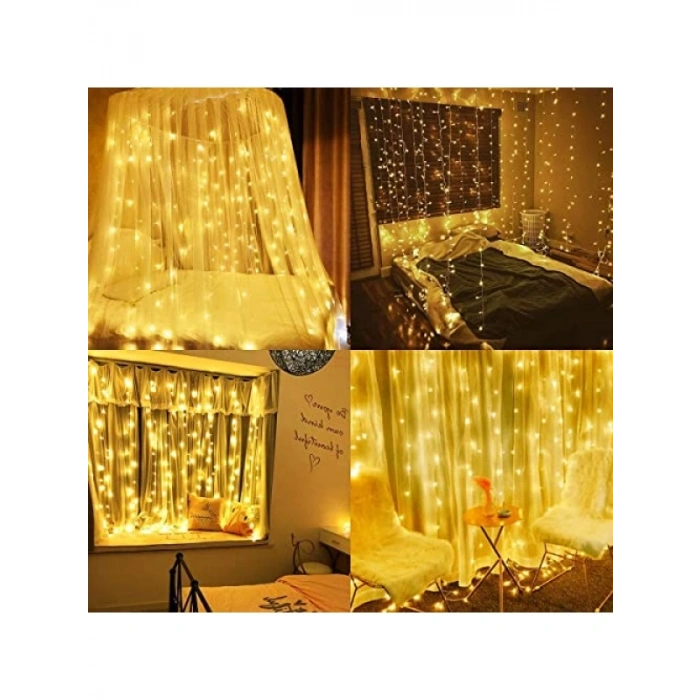 8 Fonksiyonlu Yılbaşı Işık Saçak - 2x2 Metre Eklenebilir