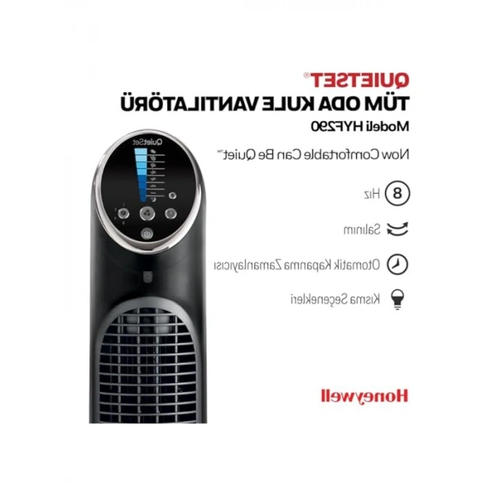 8 Hızlı QuietSet Tower Fan, Uzaktan Kumanda ile Kontrol