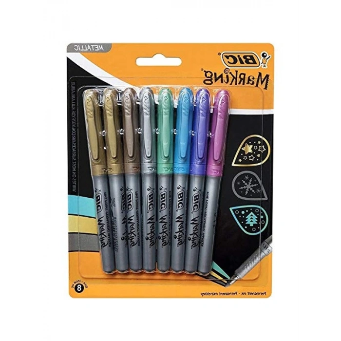 8li Metalik Kalıcı Markör Seti