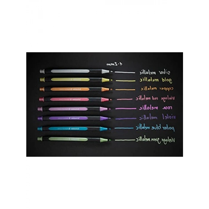 8li Metalik Mürekkepli Keçeli Kalem Seti, 1-2 mm