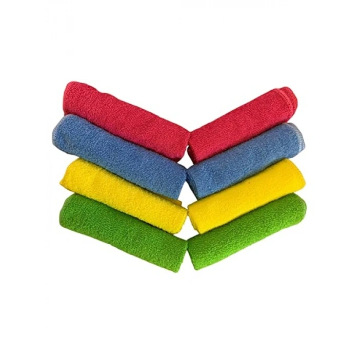 8li Renkli Mikrofiber Temizlik Bezi Seti