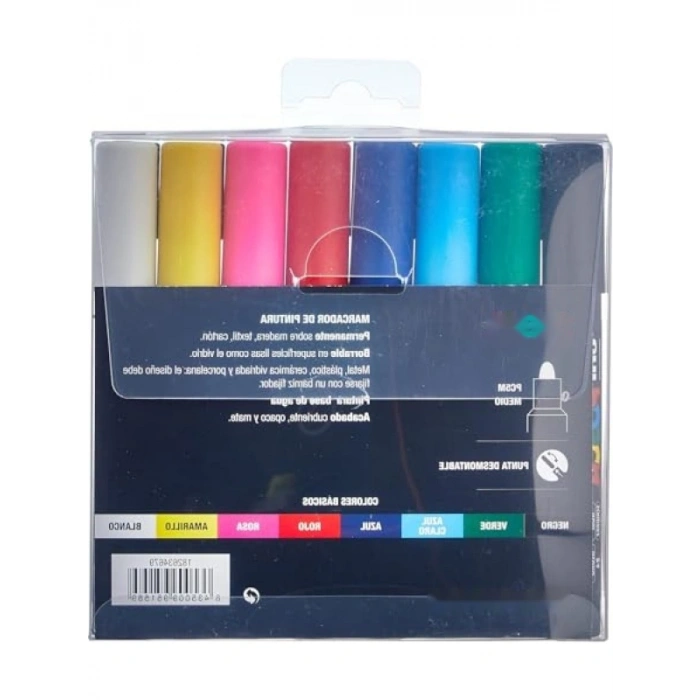 8li Su Boya İşaretleyici Seti, Doldurulabilir