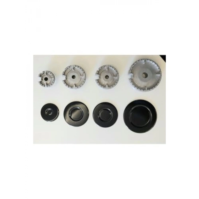 8 Parça Çakmak Delikli Bek ve Kapak Takımı - Siyah