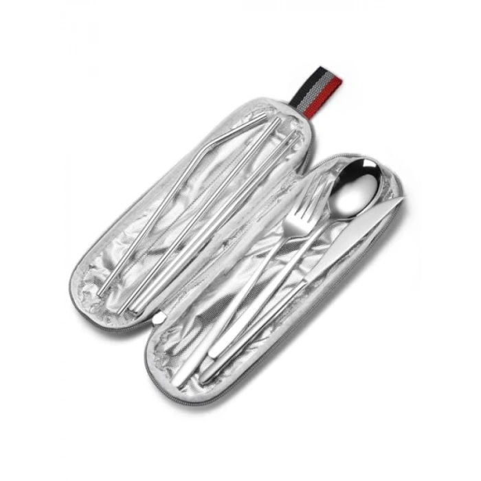 8 Parça Çantalı Paslanmaz Çelik Çatal Bıçak Kaşık Seti