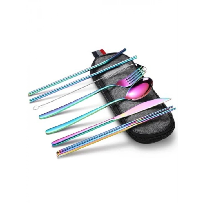 8 Parça Paslanmaz Çelik Yolculuk Seti