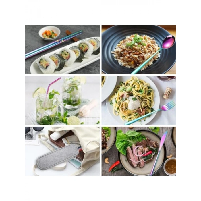 8 Parça Paslanmaz Çelik Yolculuk Seti