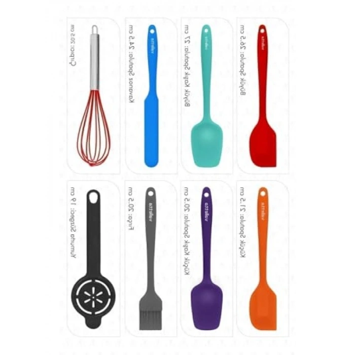 8 Parça Profesyonel Mutfak Seti - Yüksek Kaliteli Malzeme