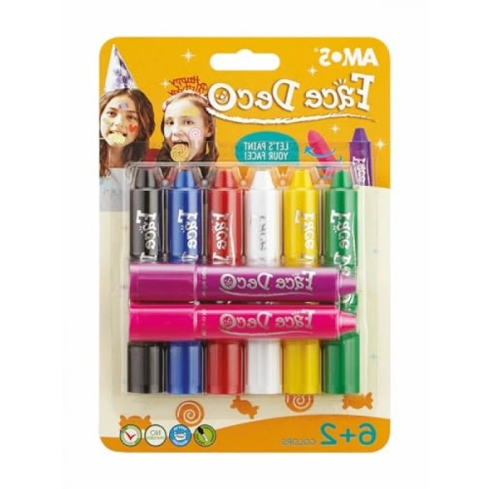 8 Renkli Yüz Boyası Seti