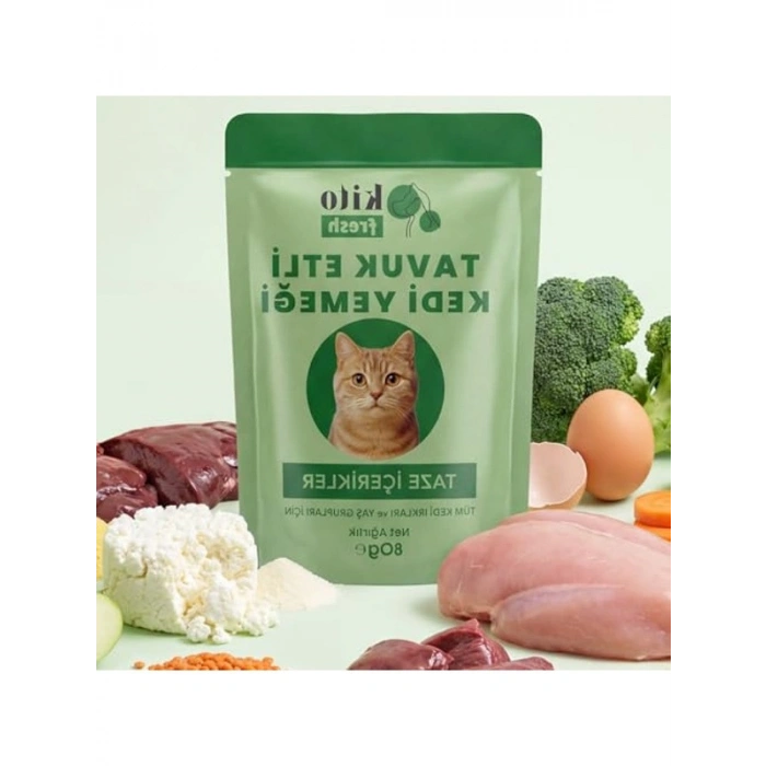 80 Gr Tavuk Etli Kedi Yemeği Paketi
