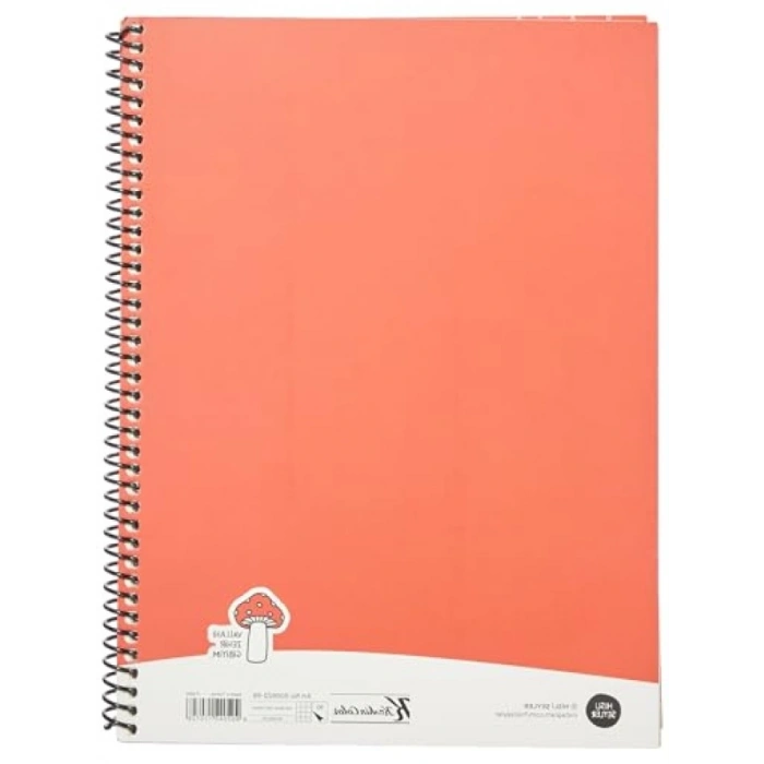 80 Yaprak Kareli Spiralli Defter - Stickerli Kapak, 18.5x25 cm