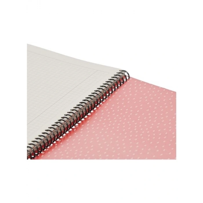 80 Yaprak Kareli Spiralli Defter - Stickerli Kapak, 18.5x25 cm