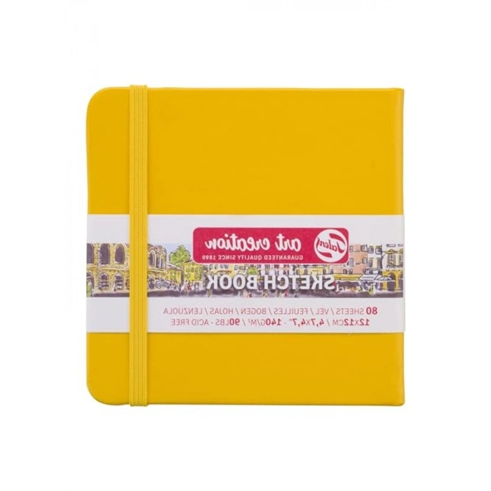 80 Yapraklı Altın Sarısı Eskiz Defteri: 12x12 cm Boyutunda