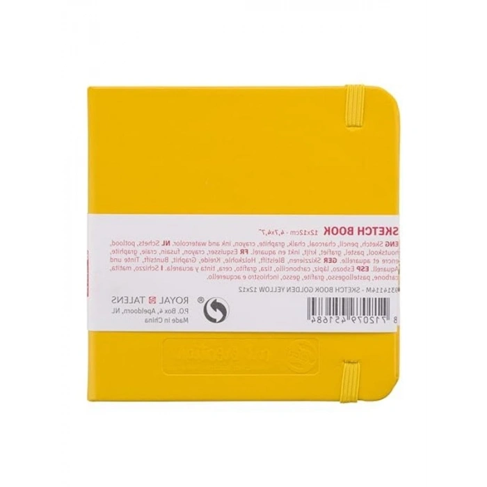 80 Yapraklı Altın Sarısı Eskiz Defteri: 12x12 cm Boyutunda