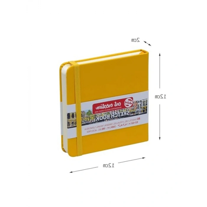 80 Yapraklı Altın Sarısı Eskiz Defteri: 12x12 cm Boyutunda