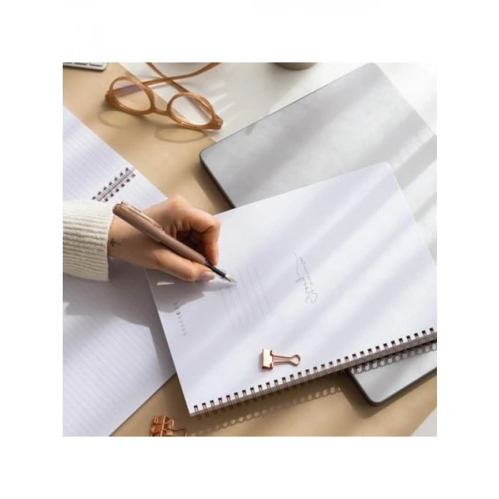 80 Yapraklı Lila Çiçekli A4 Spiralli Okul Defteri Seti (2li)