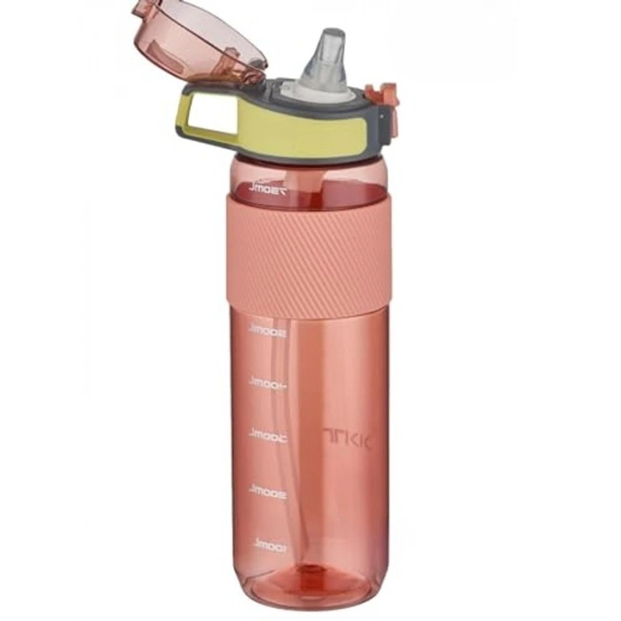 800 ml Taşıma Kulplu Su Matarası, Pembe Renk ve Ölçü Skalası