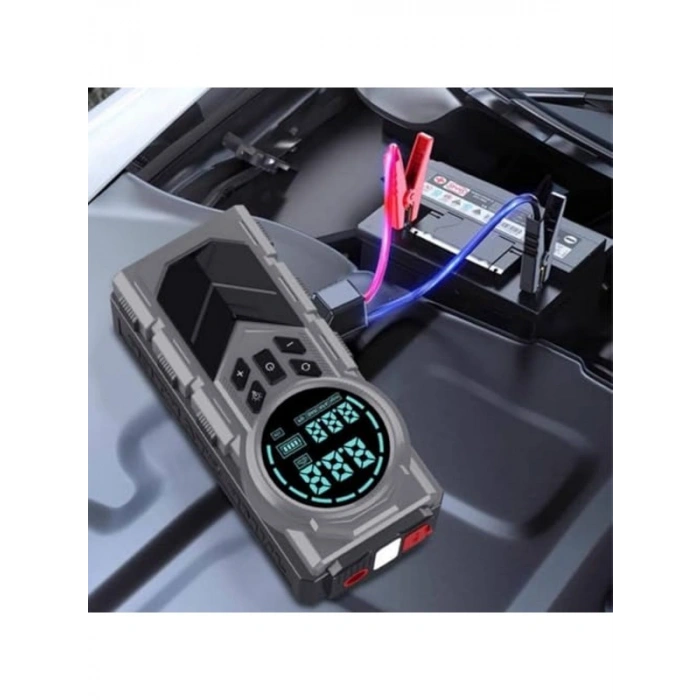 8000mAh Taşınabilir Akü Takviye ve Hava Kompresörü Seti