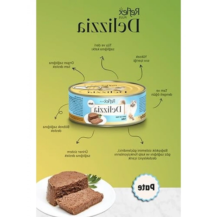 85 gram Kıyılmış Ton Balıklı Kedi Maması - Plus Delizzia