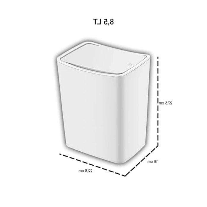 8.5 LT Kapasiteli Beyaz Çöp Kovası, Modern Tasarım