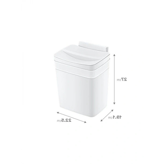 8.5 LT Kapasiteye Sahip Beyaz Askılı Çöp Kutusu