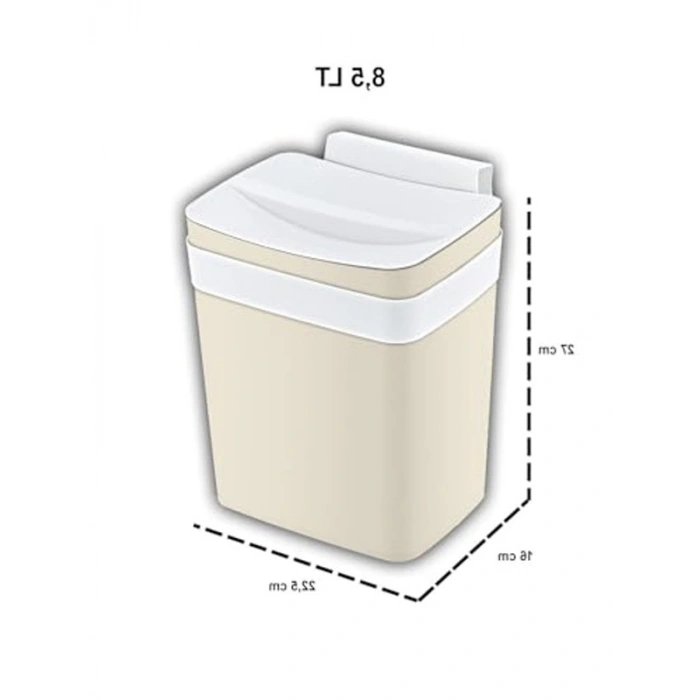 8.5 LT Kapasiteye Sahip Beyaz Askılı Çöp Kutusu