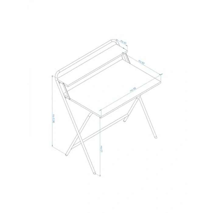 85x55x74 cm Ölçüsünde Katlanır Beyaz Çalışma Masası, Pratik Tasarım