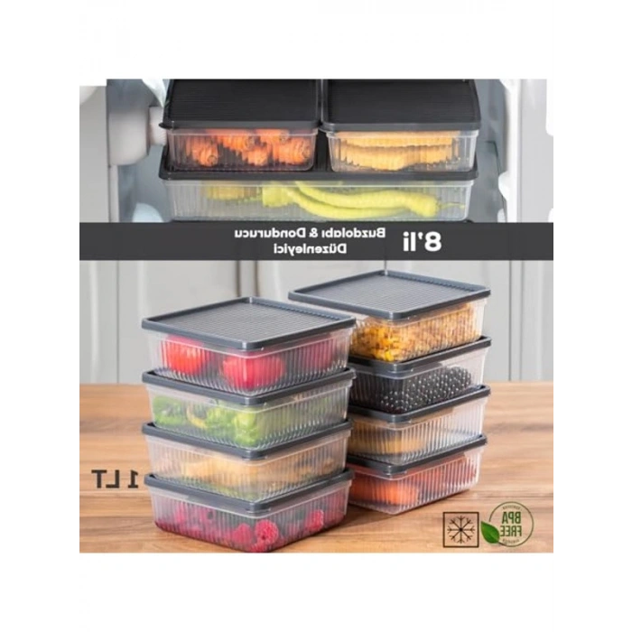 8li Buzdolabı Organizer Seti, Mikrodalga ve Derin Dondurucuya Uygun