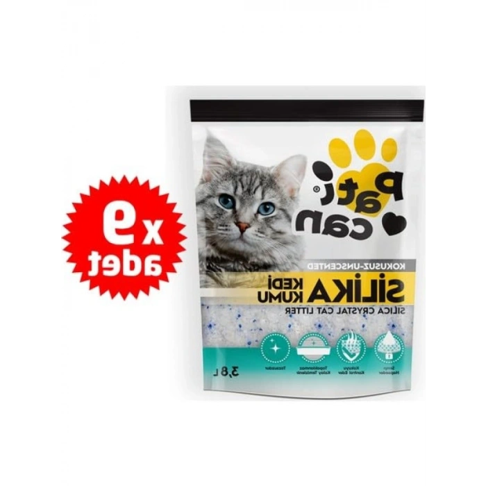 9 ADET 3.8 LT Silika Kedi Kumu