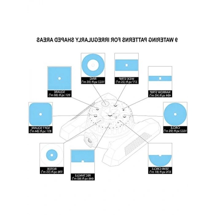 9-Desenli Çim Fıskiyesi Başlangıç Seti, Metal Taban ile