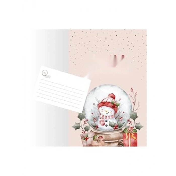 9lu Yılbaşı Kartpostal Seti - Simli Yeni Yıl Figürleri