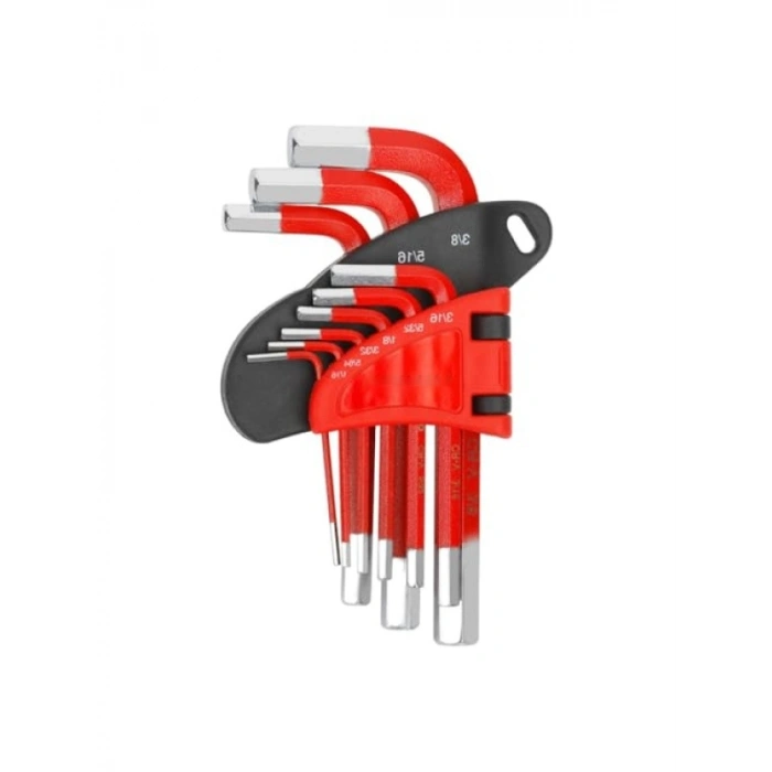 9 Parça Kısa Boy CR-V İnç Allen Anahtar Takımı