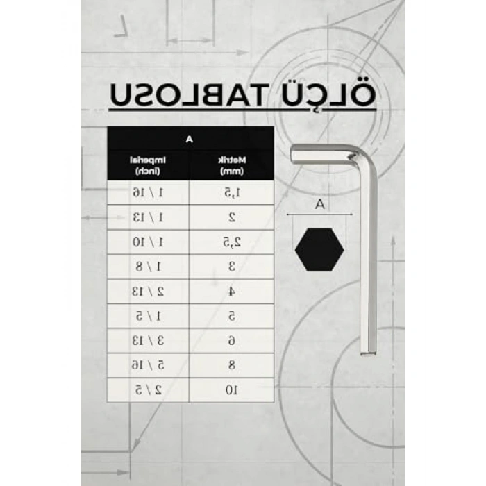 9 Parça Krom Kaplamalı Alyan Seti, Dayanıklı Çelik