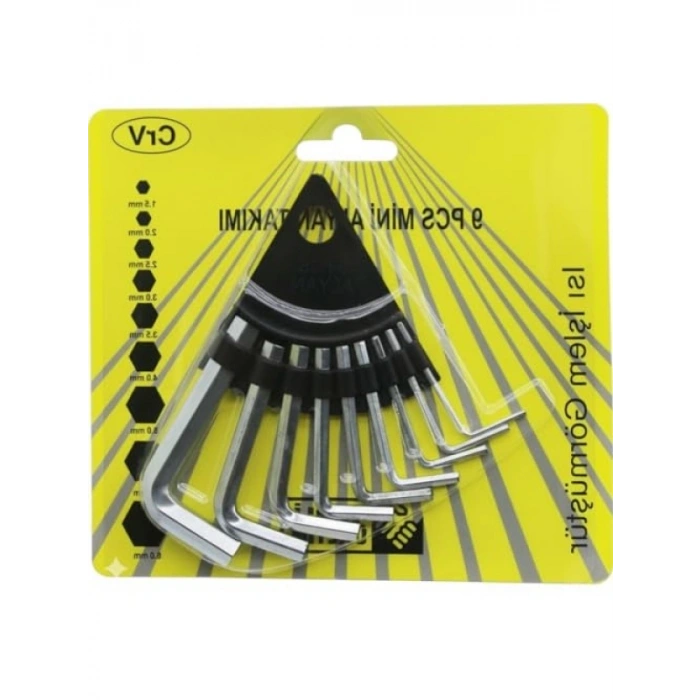 9 Parça Mini Alyan Seti - Siyah, Çok Amaçlı Kullanım