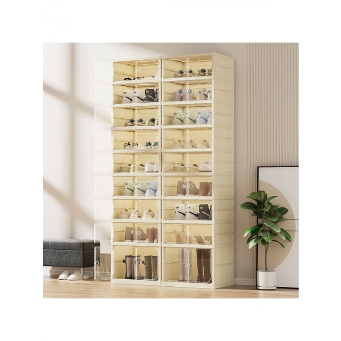 9 Raflı Katlanabilir Çok Amaçlı Dolap, Ayakkabılık ve Raf