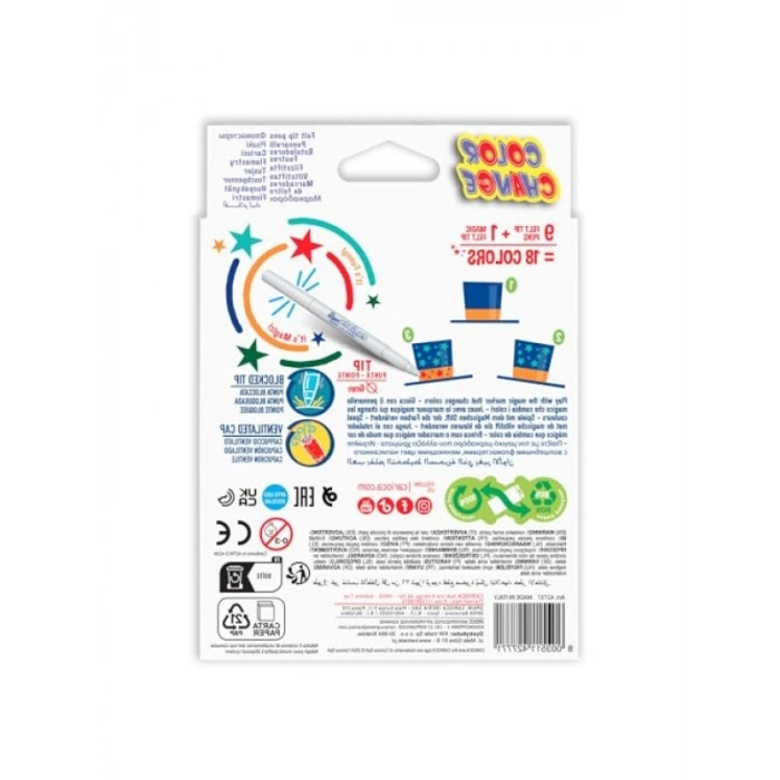 9 Renk Keçeli Kalem Seti + 1 Sihirli Kalem