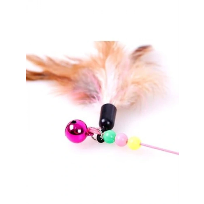 90 cm Uzunluğunda Çıngıraklı Kedi Oltası - Eğlenceli ve İnteraktif