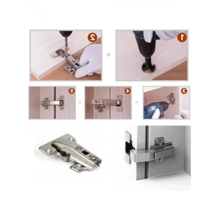 90° Derece Açılı Kör Dolap Menteşesi - 2 Adet