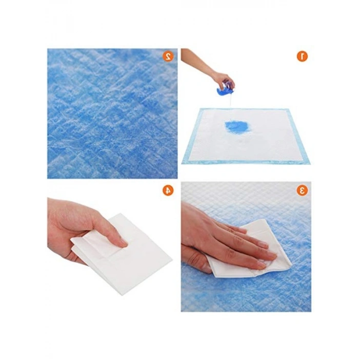 90 x 60 cm Boyutunda 55 Adet Mavi-Beyaz Köpek Yavru Altlığı