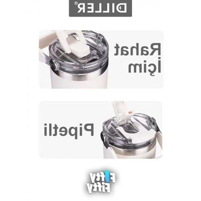 950 ML Çelik Termos, Tek Kapaklı ve Pipetli Tasarım ile Kullanışlı