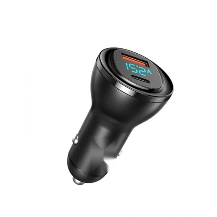 95W Güçlü Araç Çakmak Şarjı - 1xType-C ve 1xUSB Girişi