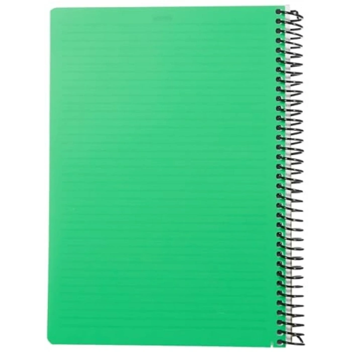 A4 5 Konulu Spiralli Defter - Yeşil PP Kapaklı