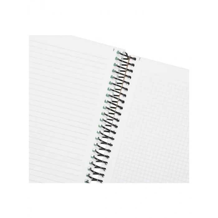 A4 5 Konulu Spiralli Defter - Yeşil PP Kapaklı