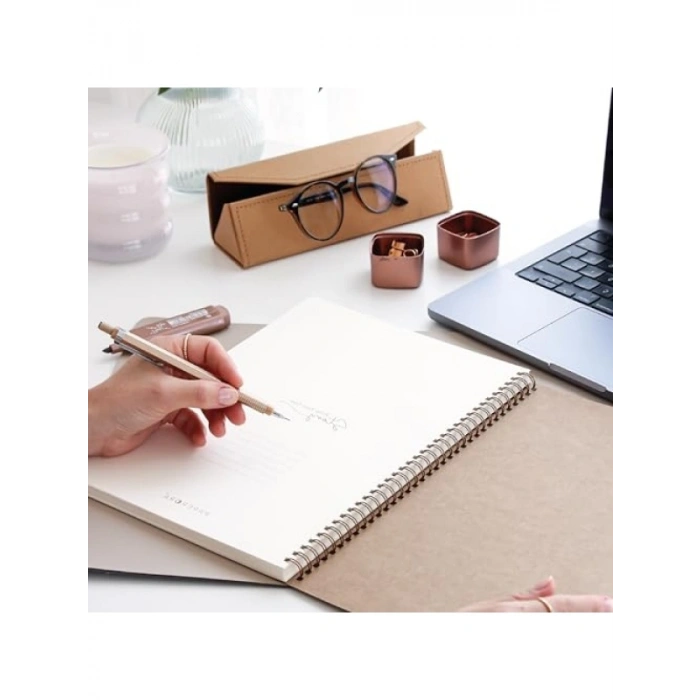 A4 Boyut Kraft Karton Kapaklı 70 Yaprak Noktalı Not Defteri