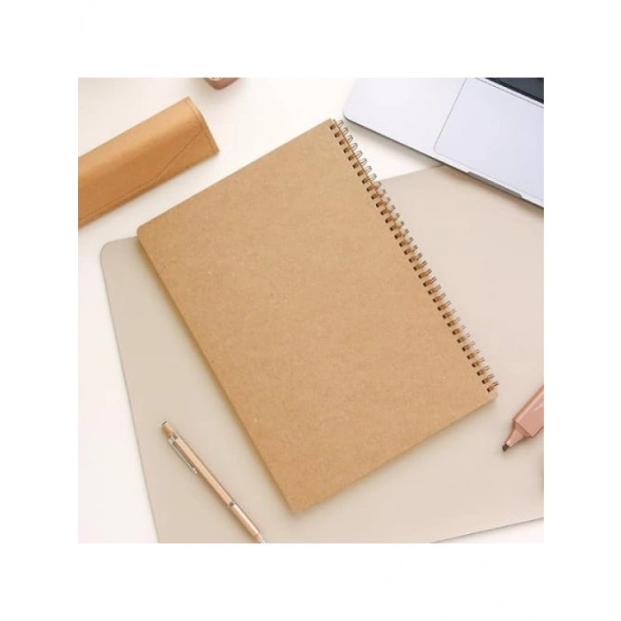 A4 Boyut Kraft Karton Kapaklı 70 Yaprak Noktalı Not Defteri
