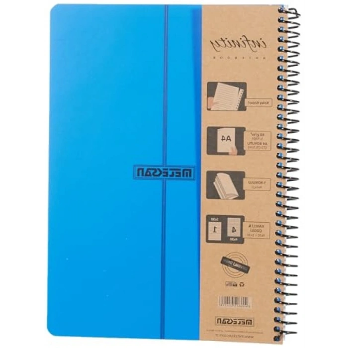 A4 Boyutunda 5 Konulu Spiralli Defter, 150 Yaprak, PP Kapaklı